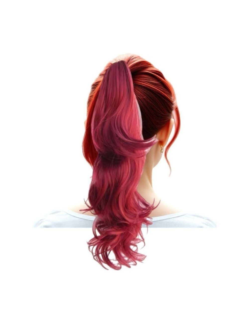 Ponytail Extensions, Red Hair Claw Clip Ponytails Extension Synthetic NIB